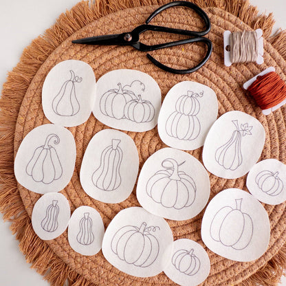 Stick and Stitch Pumpkin Embroidery Pattern