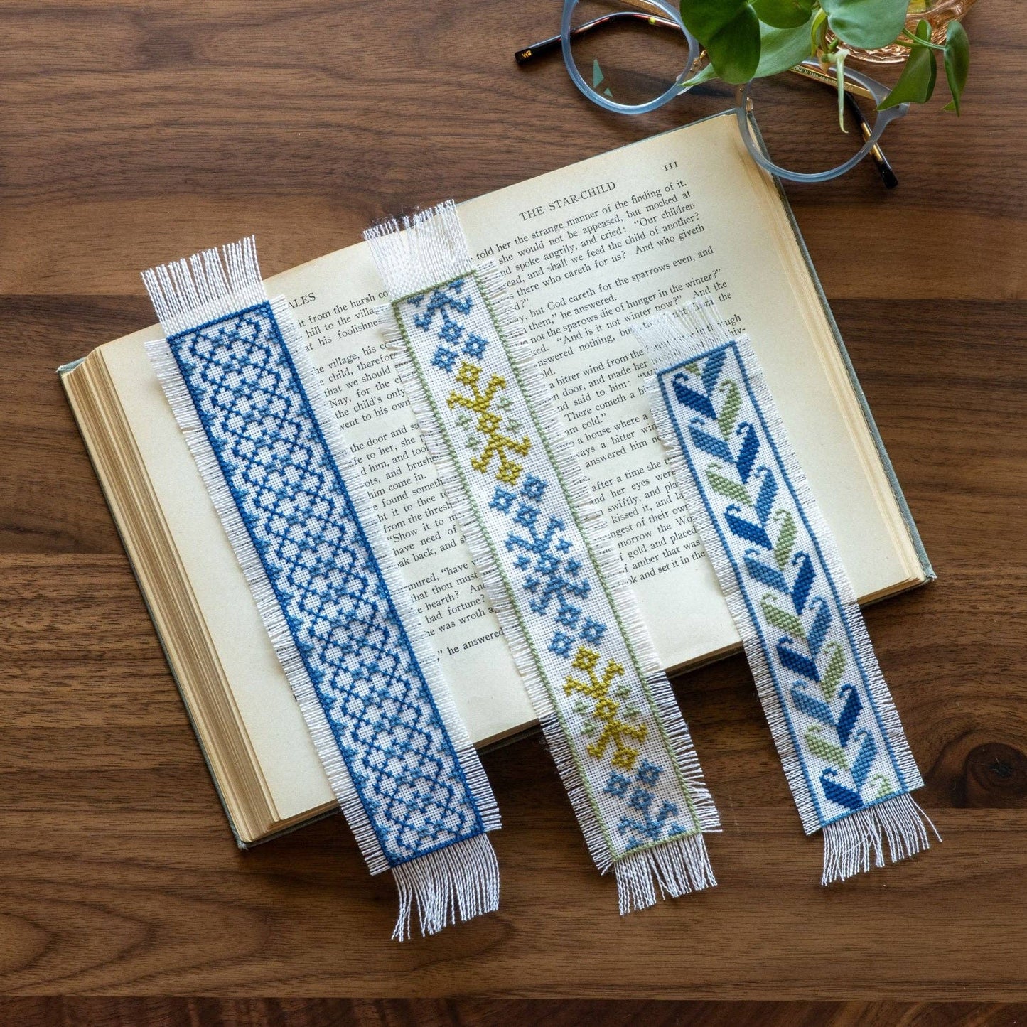 Folk Fabric Sampler White Cross Stitch Kit