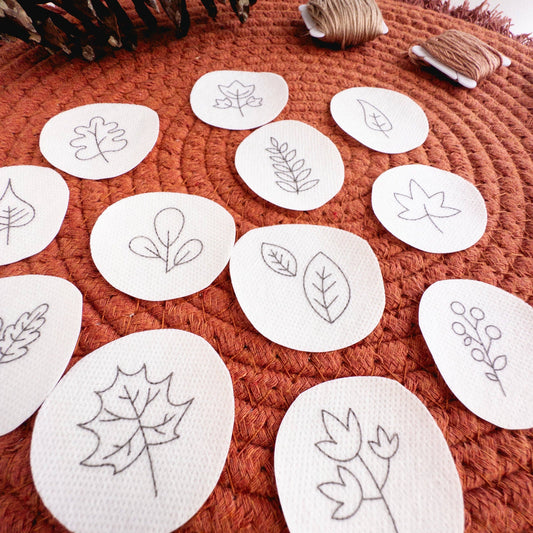 Mini Autumn Botanical Stick and Stitch Embroidery Pattern
