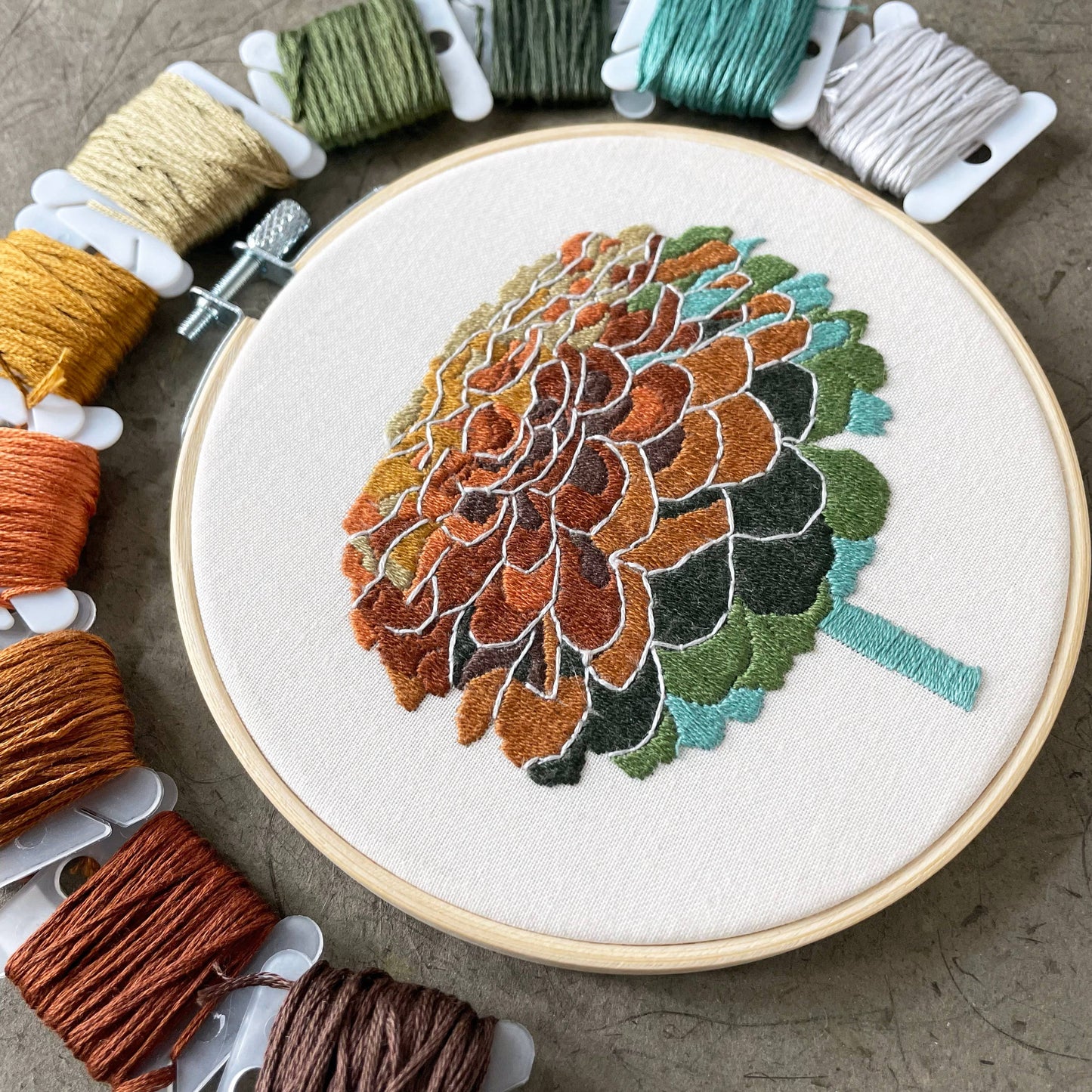 Embroidery Kit Zinnia No. 2