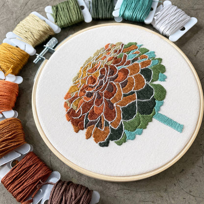 Embroidery Kit Zinnia No. 2