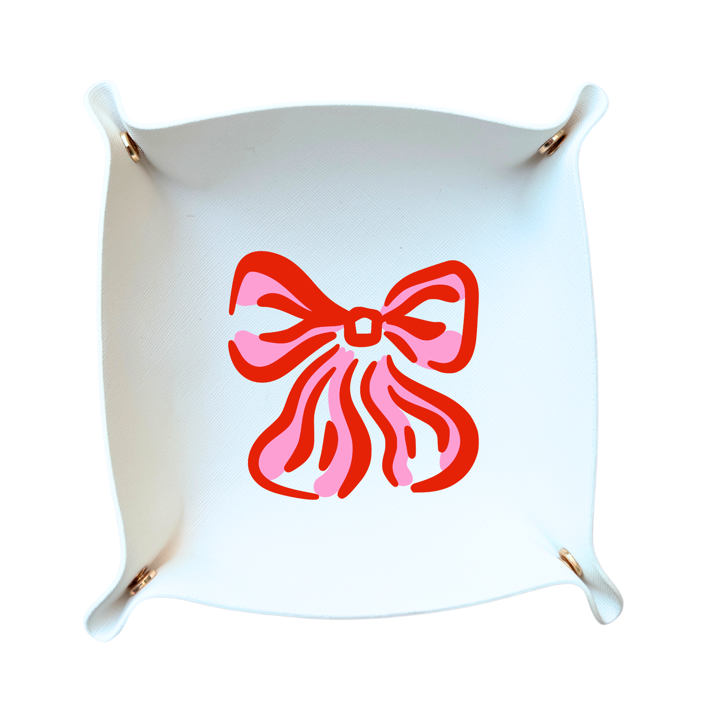 Valentine's Bow White Thread Catcher Tray