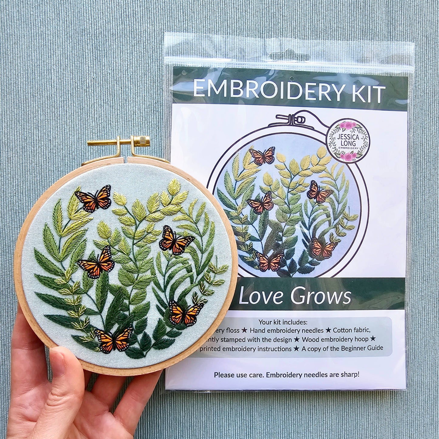 Love Grows Butterfly Hand Embroidery Kit