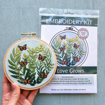 Love Grows Butterfly Hand Embroidery Kit