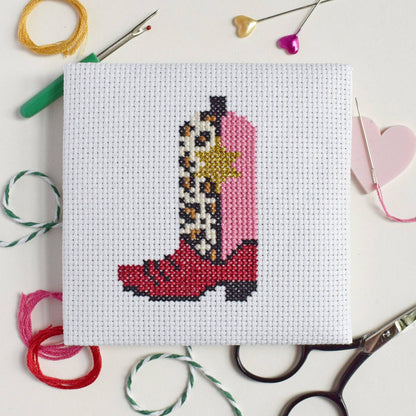 Cowgirl Boot Mini Cross Stitch Kit