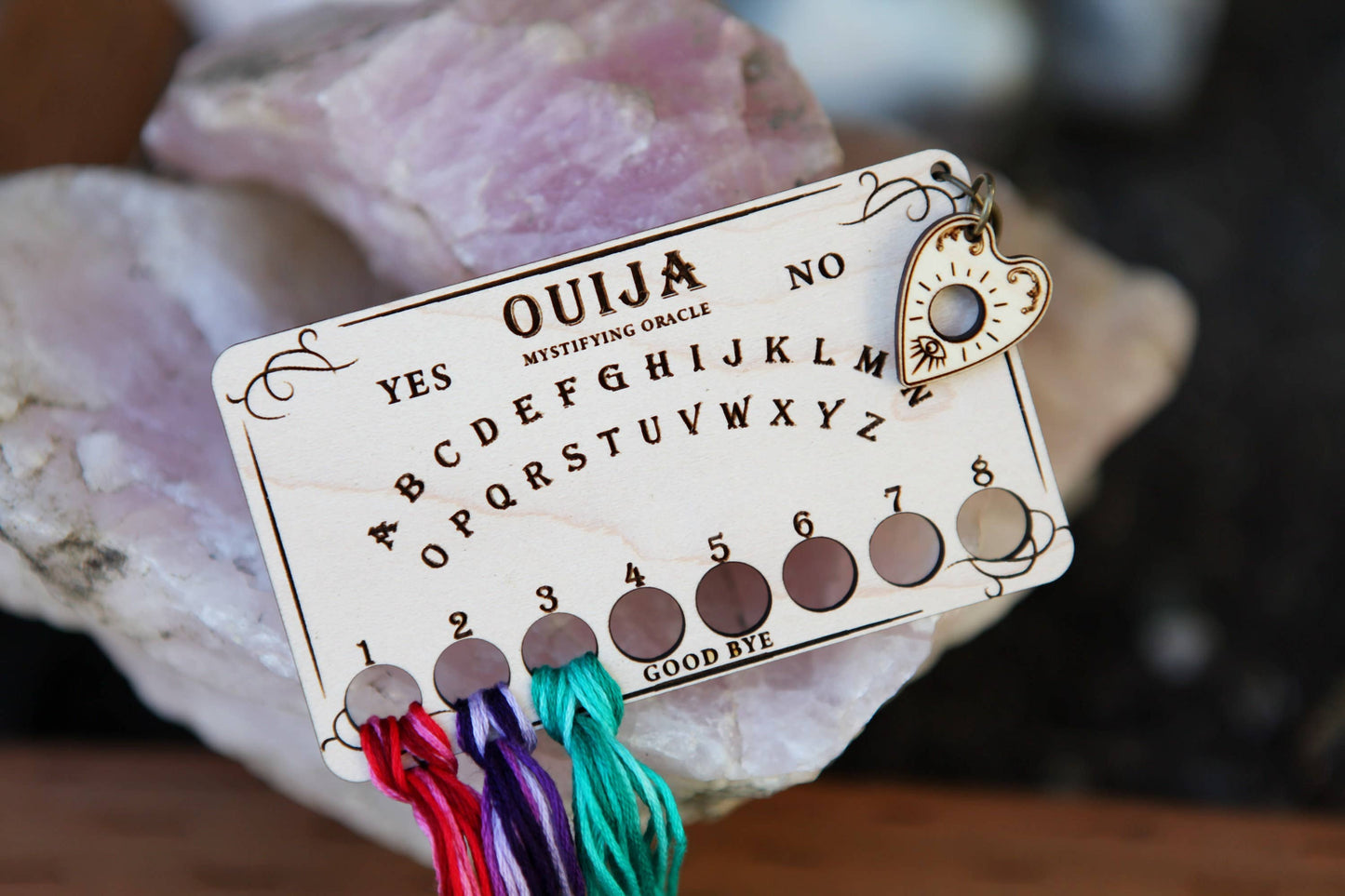 Ouija Board Maple Wood Embroidery Floss Storage Holder