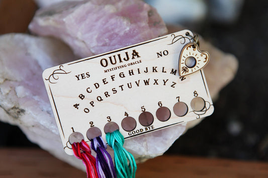 Ouija Board Maple Wood Embroidery Floss Storage Holder