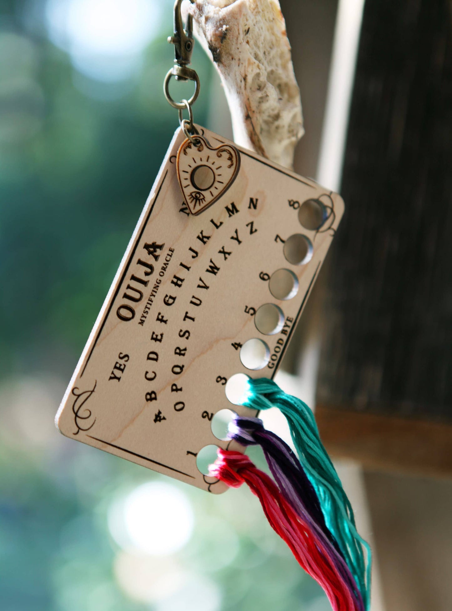 Ouija Board Maple Wood Embroidery Floss Storage Holder