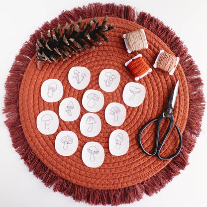Mini Mushroom Stick and Stitch Embroidery Pattern