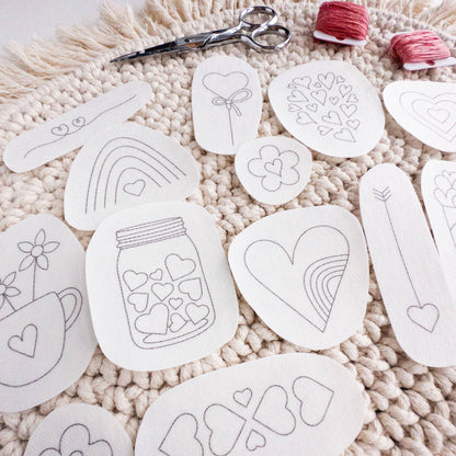 Hearts Stick and Stitch Embroidery Patterns