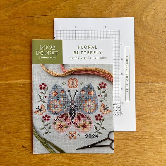 Floral Butterfly Cross Stitch Kit
