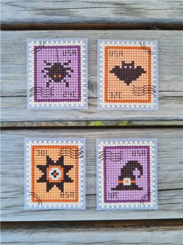 Halloween Postage Stamps Pattern