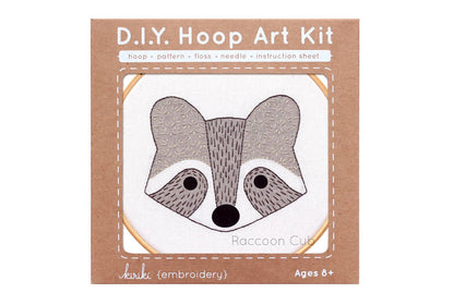 Raccoon Cub Hoop Art Kit