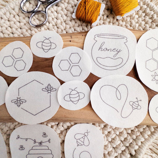 Stick and Stitch Bee Embroidery Pattern