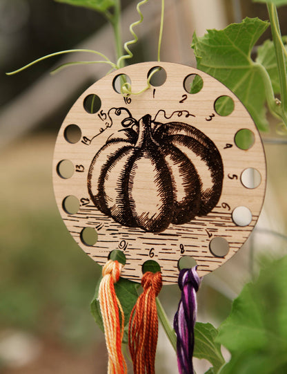 Pumpkin Floss Thread Holder Cherry Wood