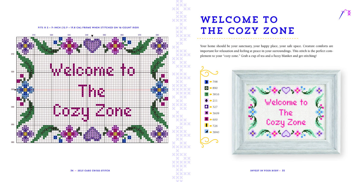 Self-Care Cross-Stitch: 40 Uplifting Patterns Book