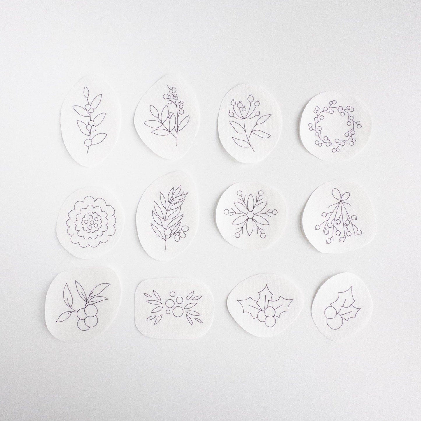 Winter Berry Stick and Stitch Embroidery Pattern