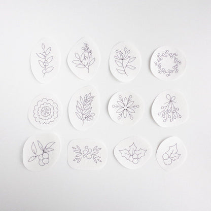 Winter Berry Stick and Stitch Embroidery Pattern