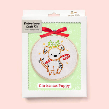 Christmas Puppy Embroidery Kit