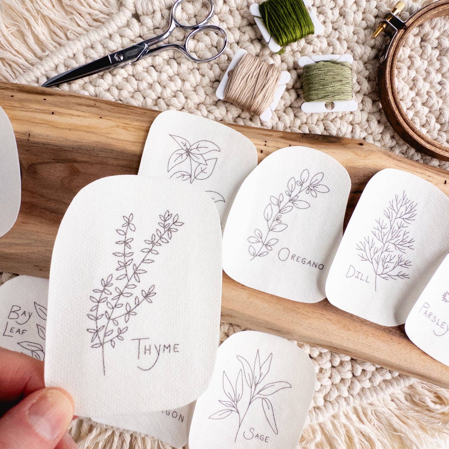 Herb Embroidery Patterns, Stick and Stitch Designs