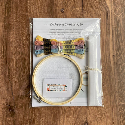 Enchanting Heart Sampler Embroidery Kit, Level 1