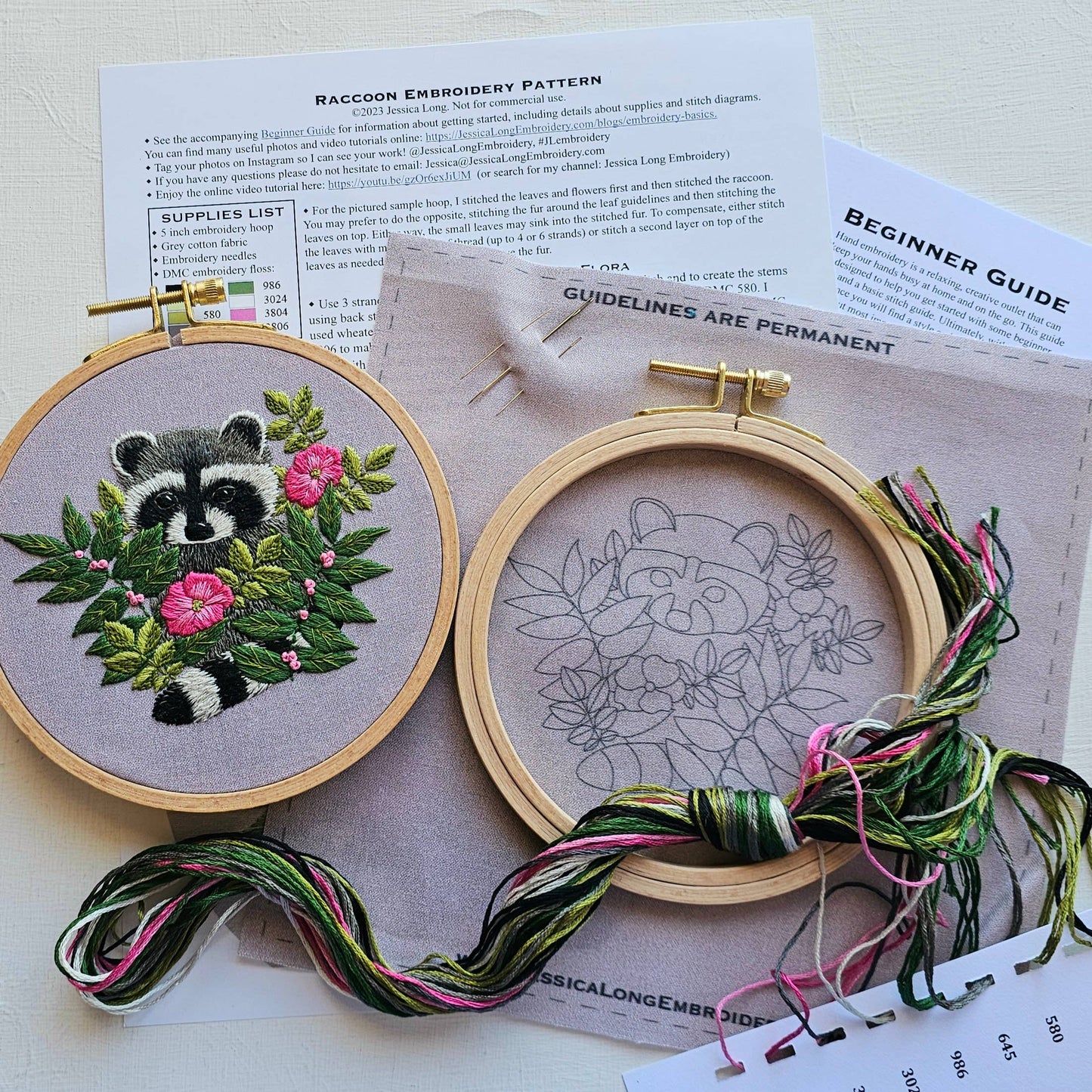 Raccoon Embroidery Kit