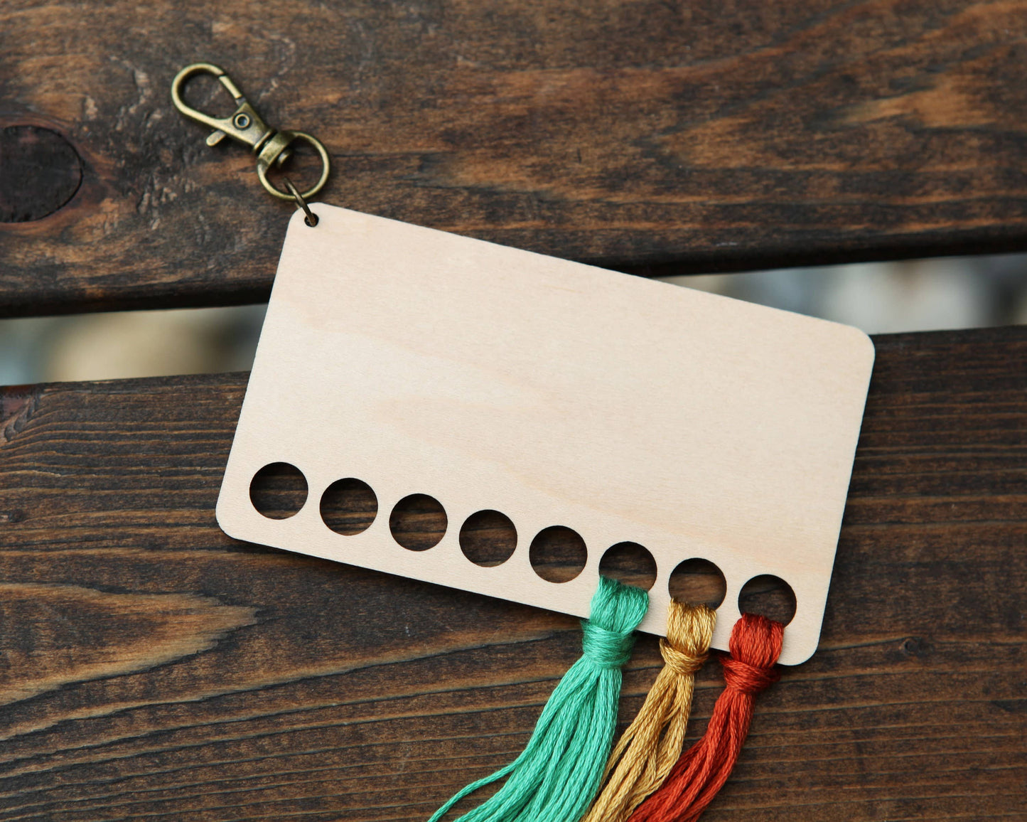 Pine Tree Embroidery Floss Storage Holder Maple Wood