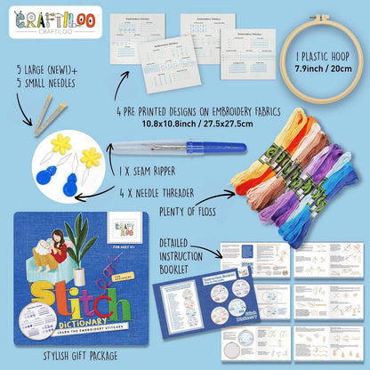 Stitch Dictionary Practice Embroidery Kit