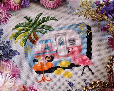 Flamingo Springs Mid Century Trailer Pattern