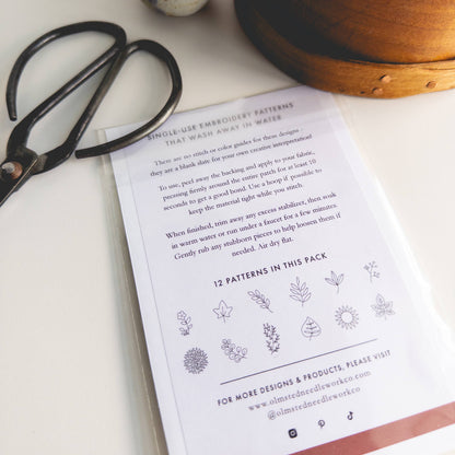 Autumn Botanical Stick and Stitch Embroidery Pattern
