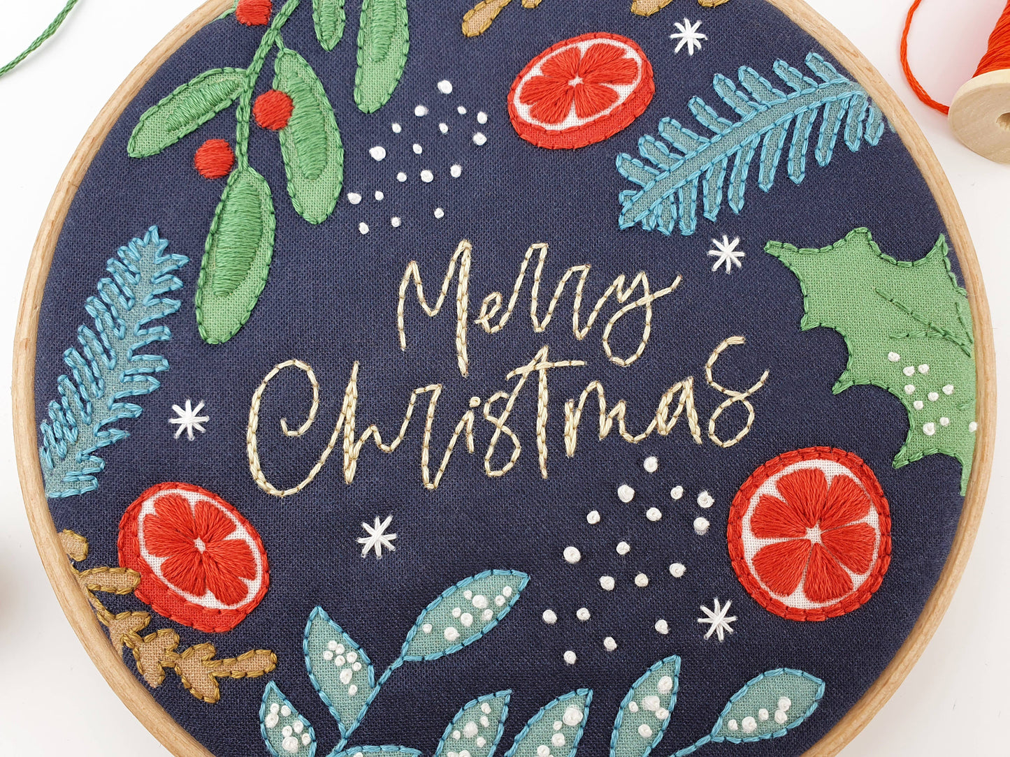 Merry Christmas Embroidery Pattern Fabric Pack