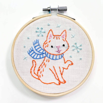Snowflake Kitty Embroidery Kit
