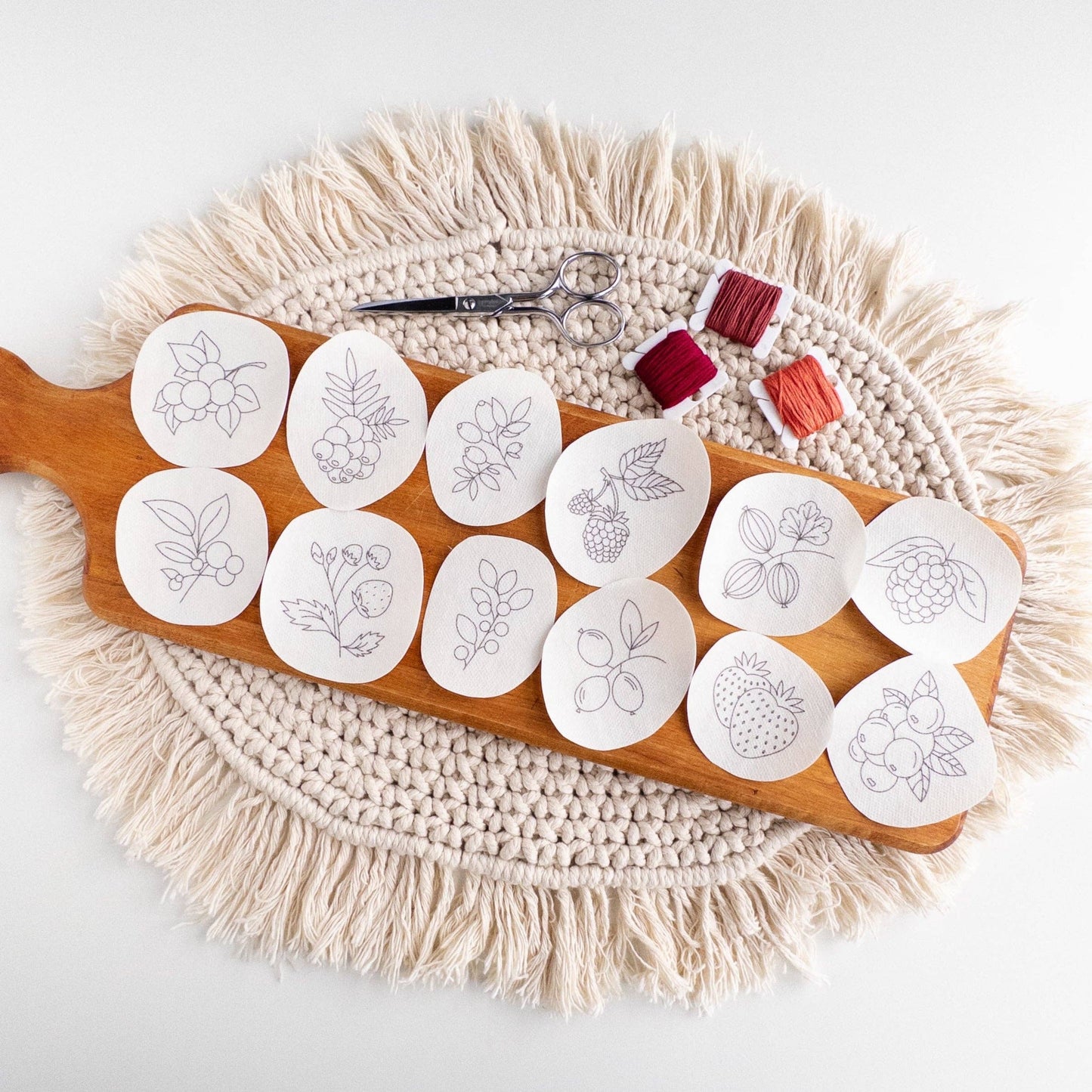 Stick and Stitch Berry Embroidery Pattern