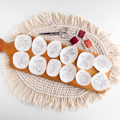 Stick and Stitch Berry Embroidery Pattern