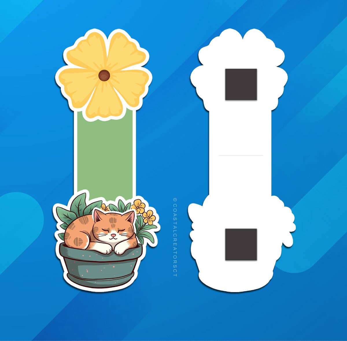 Sleeping Cat Plant Reversible Magnetic Bookmark (Packaged)