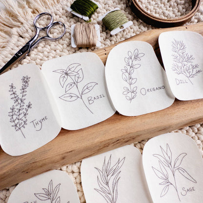 Herb Embroidery Patterns, Stick and Stitch Designs