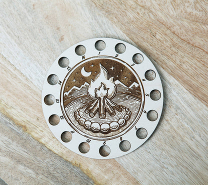 Campfire Embroidery Floss Holder in Maple Wood