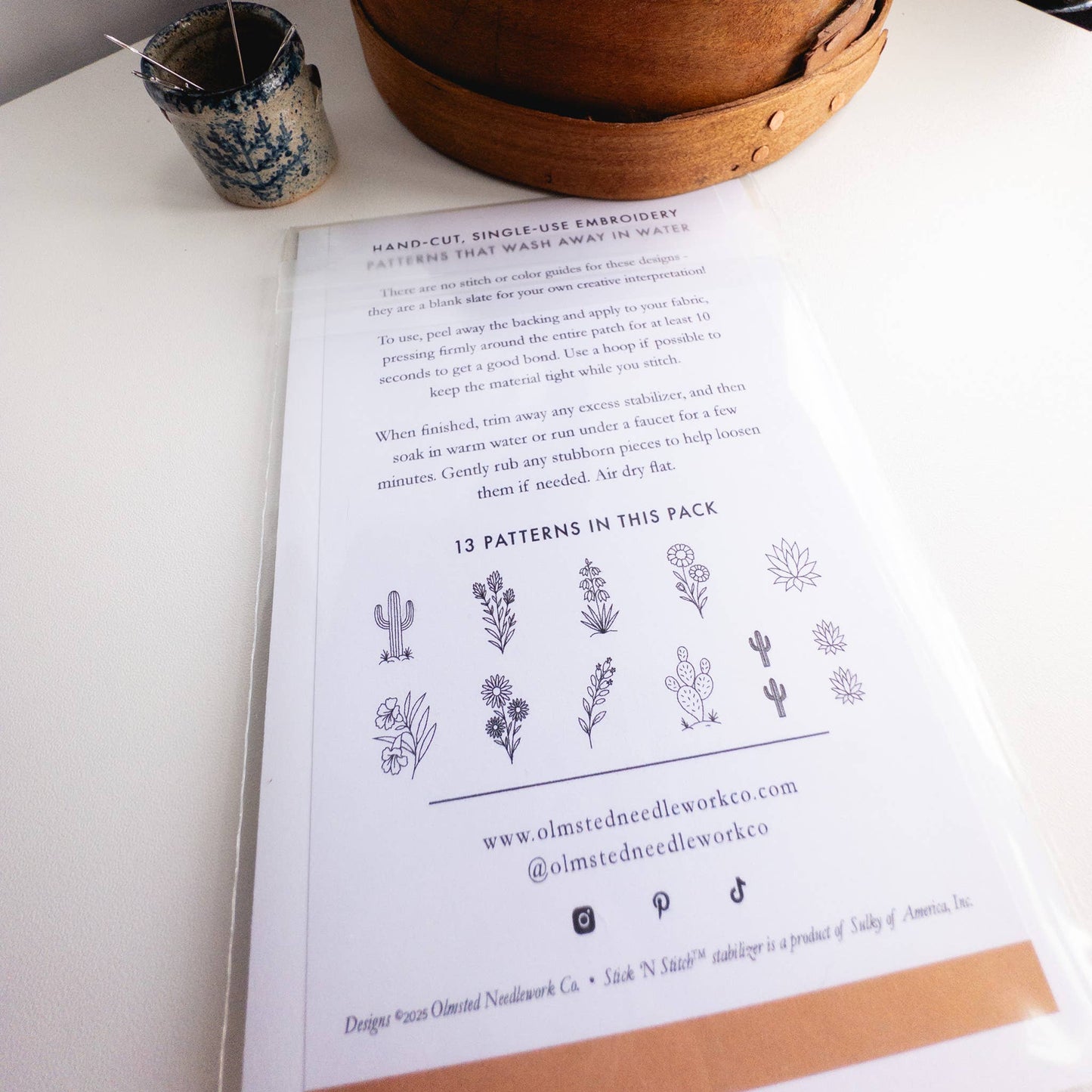 Desert Botanicals Embroidery Stick and Stitch Pattern