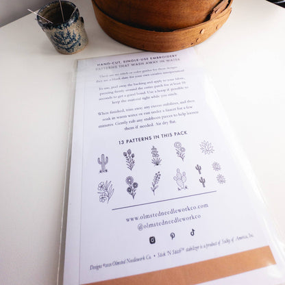 Desert Botanicals Embroidery Stick and Stitch Pattern