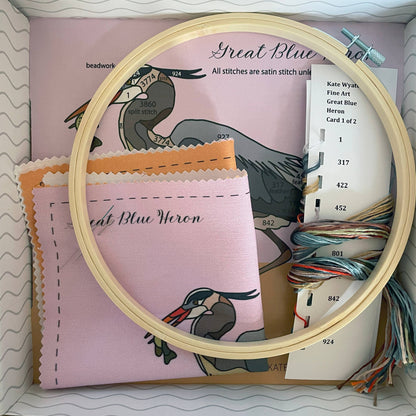 Embroidery and Beadwork Kit Great Blue Heron