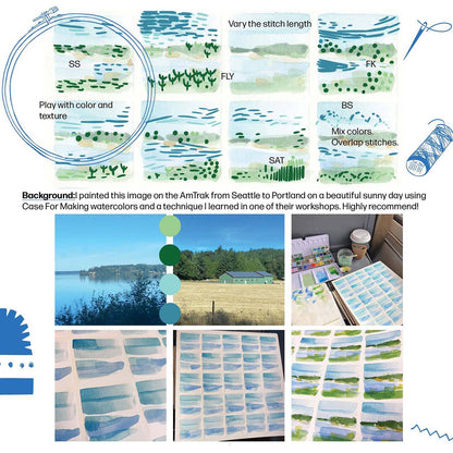 Mini Watercolor Landscapes Embroidery Kit