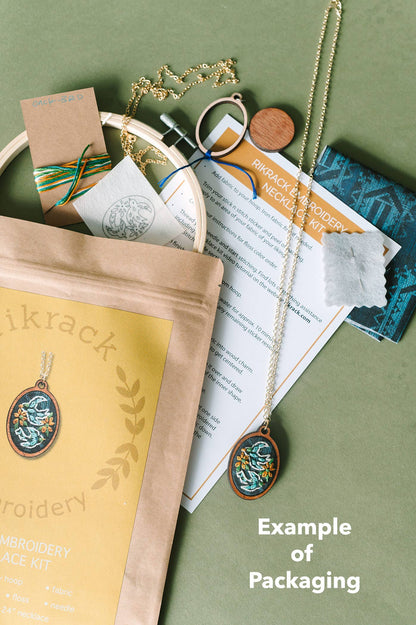 Bird Embroidery Necklace Kit