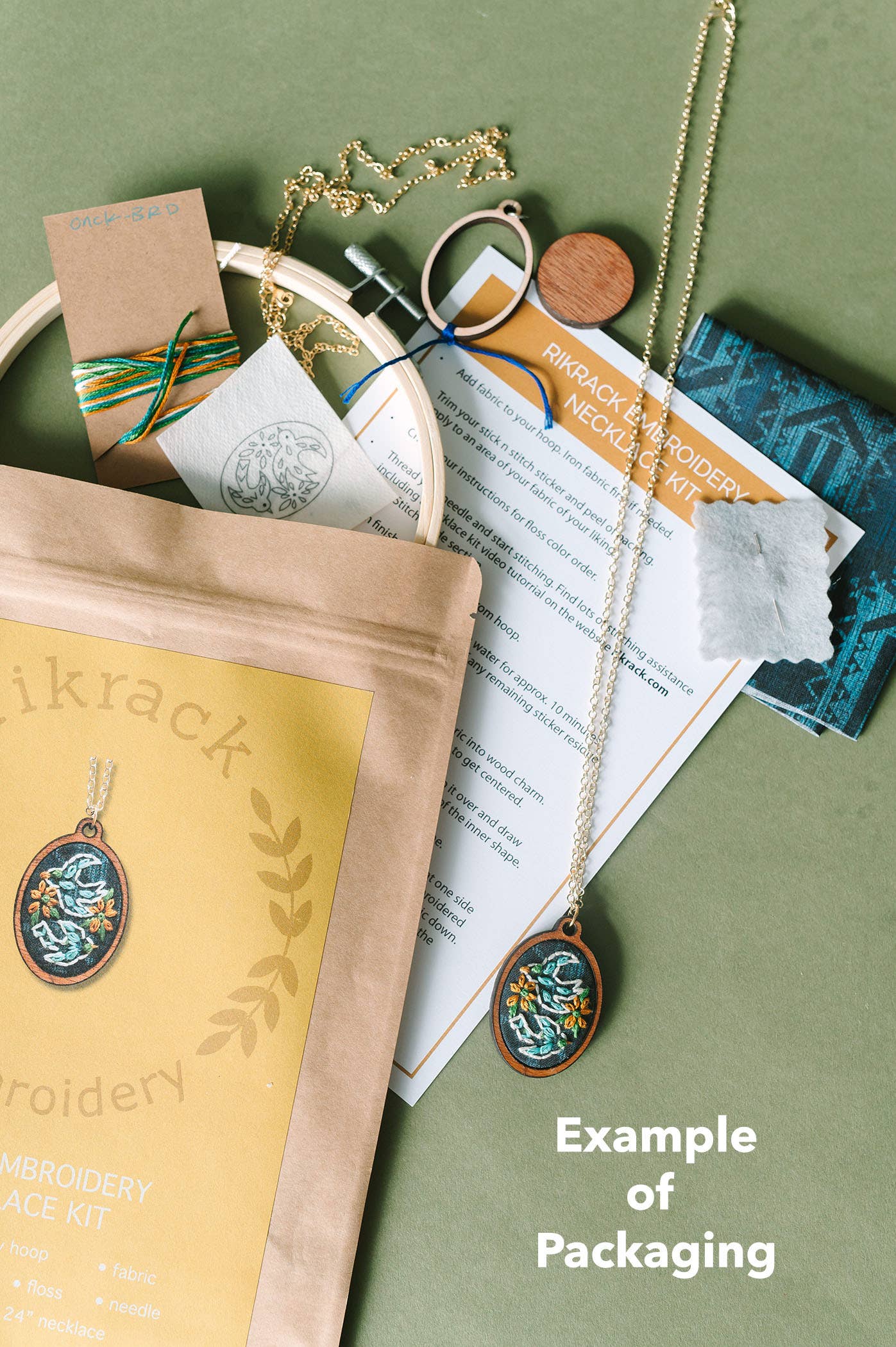 Mushroom Embroidery Necklace Kit