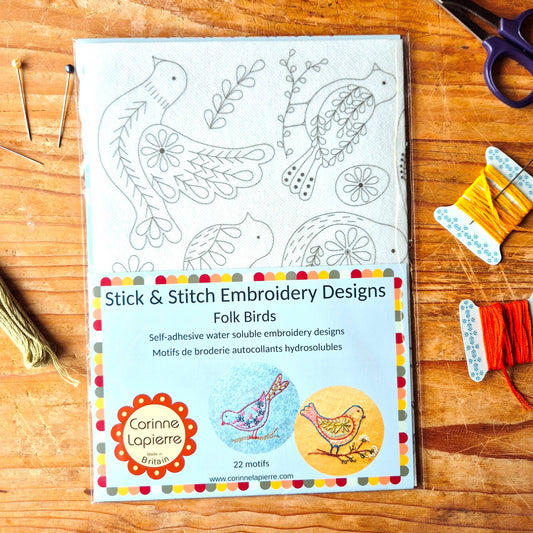 Stick and Stitch Embroidery Folk Birds
