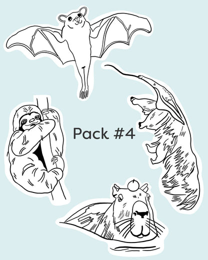 Wild Animal Stick-and-Stitch Pattern Pack #3