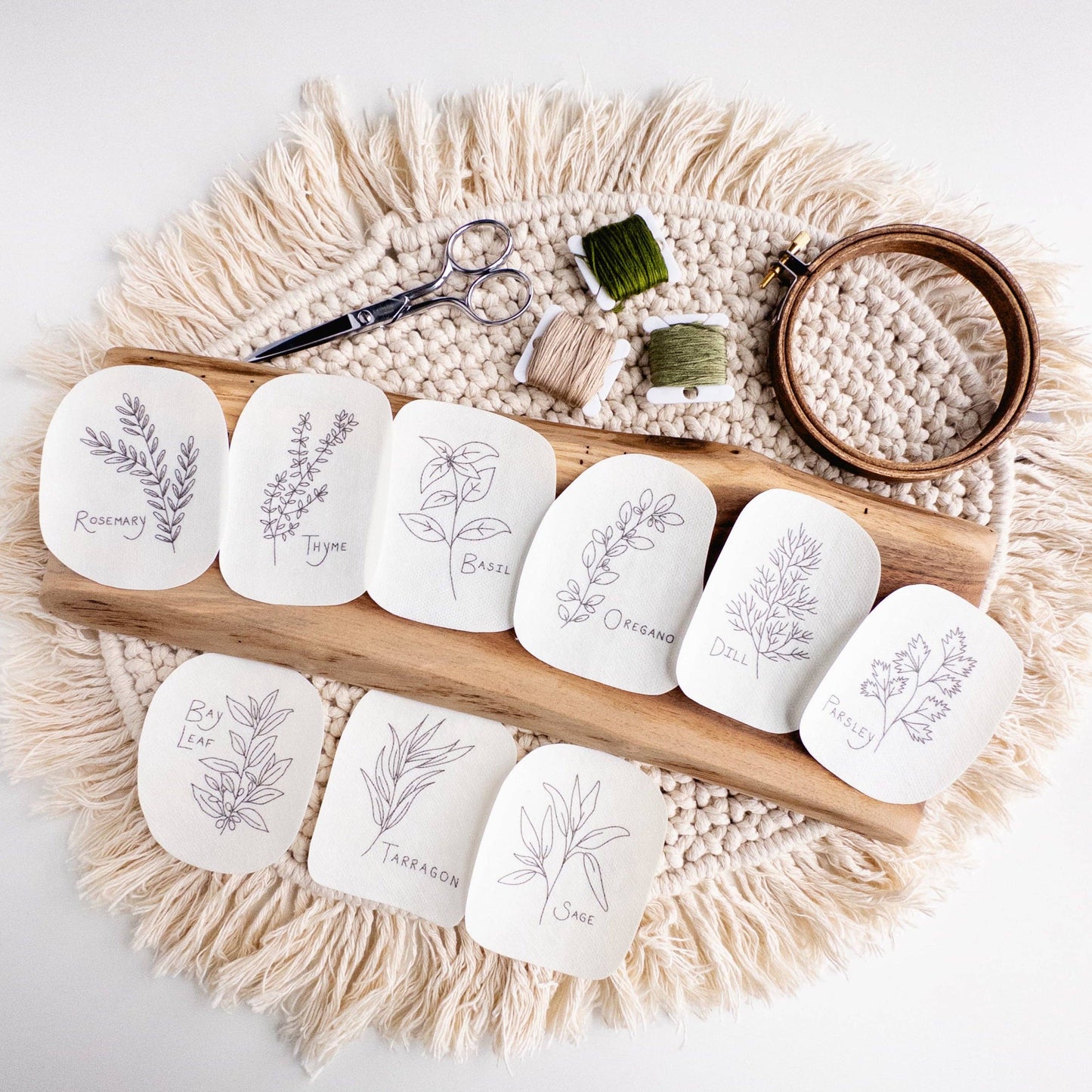 Herb Embroidery Patterns, Stick and Stitch Designs