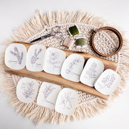 Herb Embroidery Patterns, Stick and Stitch Designs