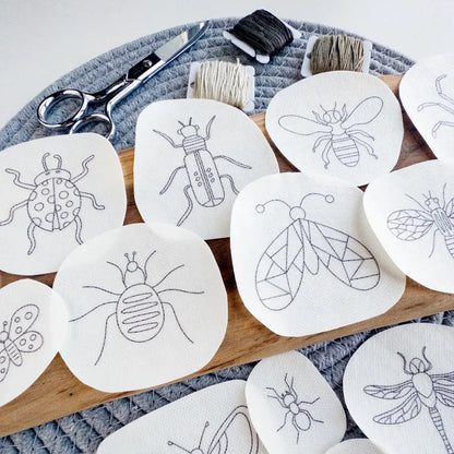 Insect Stick and Stitch Embroidery Pattern