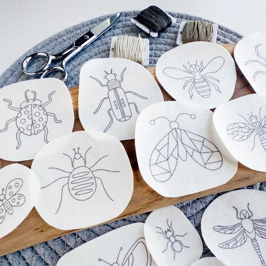 Insect Stick and Stitch Embroidery Pattern