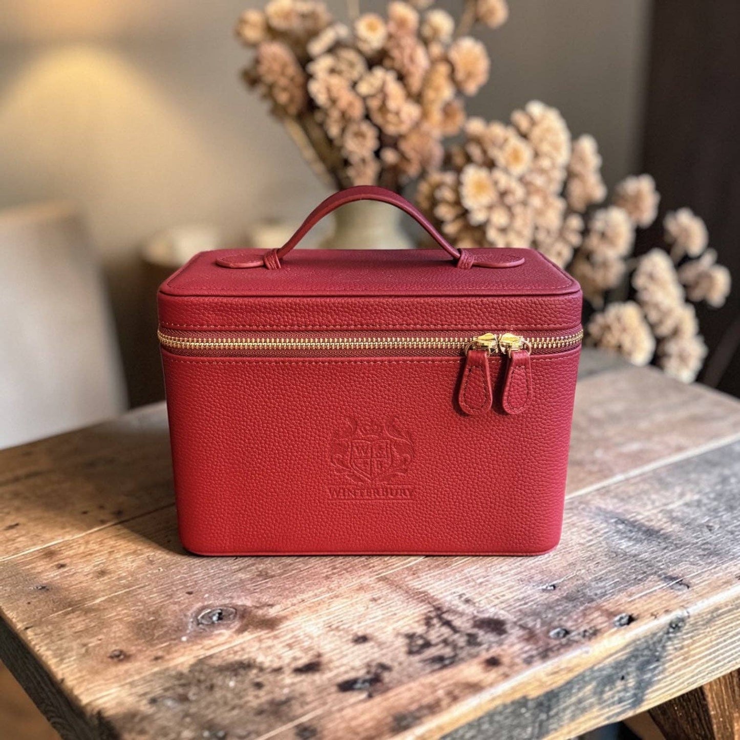 WinterBury Maroon Double Tray Needlework Sewing Case